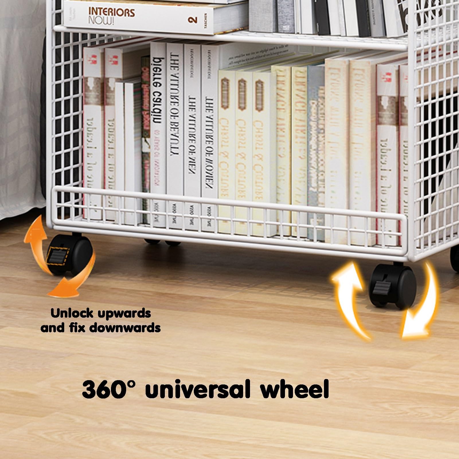 Estantería móvil Carro con Ruedas Carro para Archivos con Ruedas Carro de Almacenamiento de Utilidad de 3 Niveles para oficinas, aulas, bibliotecas, Escuela, Dormitorio, habitación de niños,