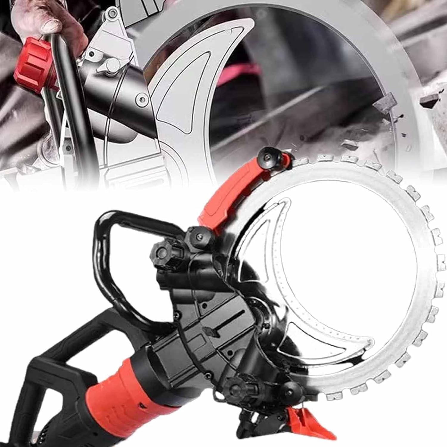 Professional Wall Chaser Cutter Saw, 8800W/9500W, 1 Blade & Water Fed Dust Suppression, Fast Cutting Speed 3-5min/2m, 29cm Depth - Ideal for Renovation Workers