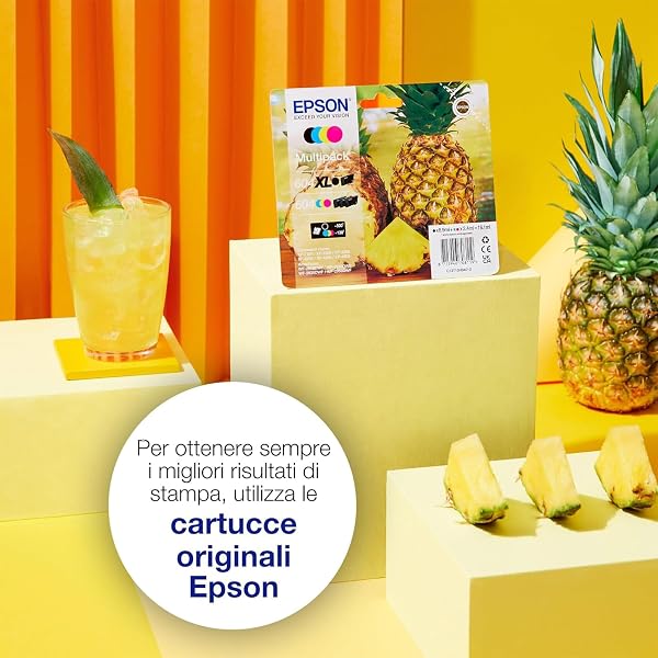 Epson 604 Serie Ananas - Cartucce per stampante getto d'inchiostro, Multipack 4 colori (Nero, Ciano, Magenta, Giallo), Formato STD, Stampe affidabili casa e ufficio, Confezione EasyMail - 3
