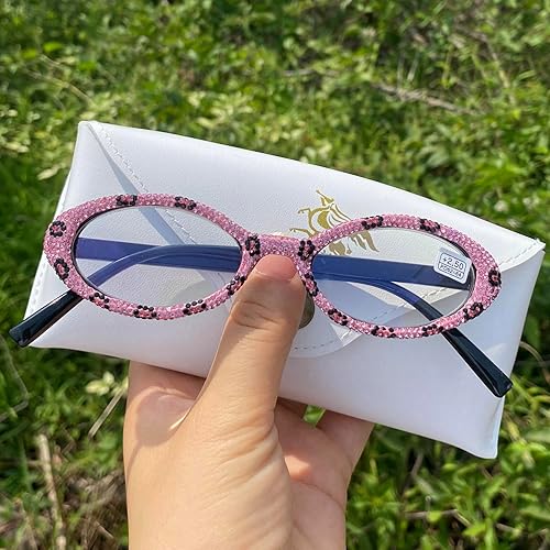 Miniatura 4 de Gafas de lectura brillantes con diamantes de imitación para mujer, retro, ovaladas, para fiesta, lupa
