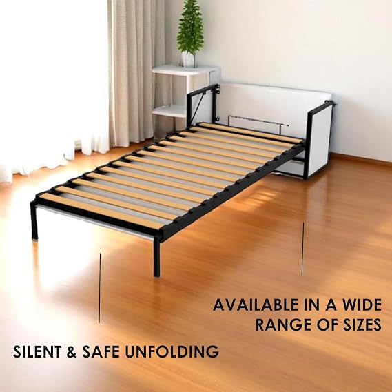 Murphy Bed - Studio Vertical Wall Bed - Fold Up - Space Saving Folding Bed Frame - Pull Down (90 cm x 190 cm)