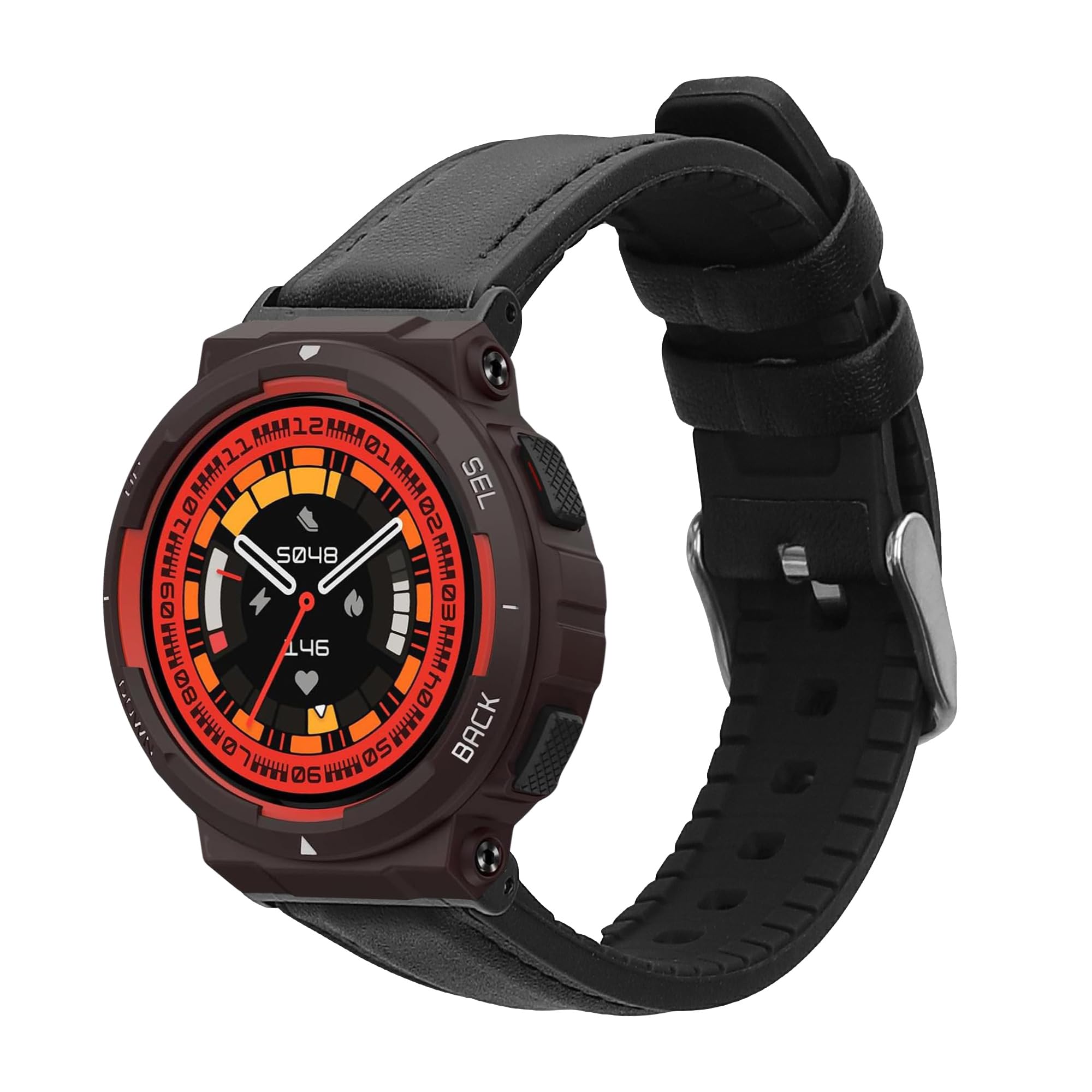 kwmobile Bracelet Compatible with Amazfit Active Edge (A2212) / Active Edge (A2213) Strap – 1 x Genuine Leather Straps – Adjustable Size – Black