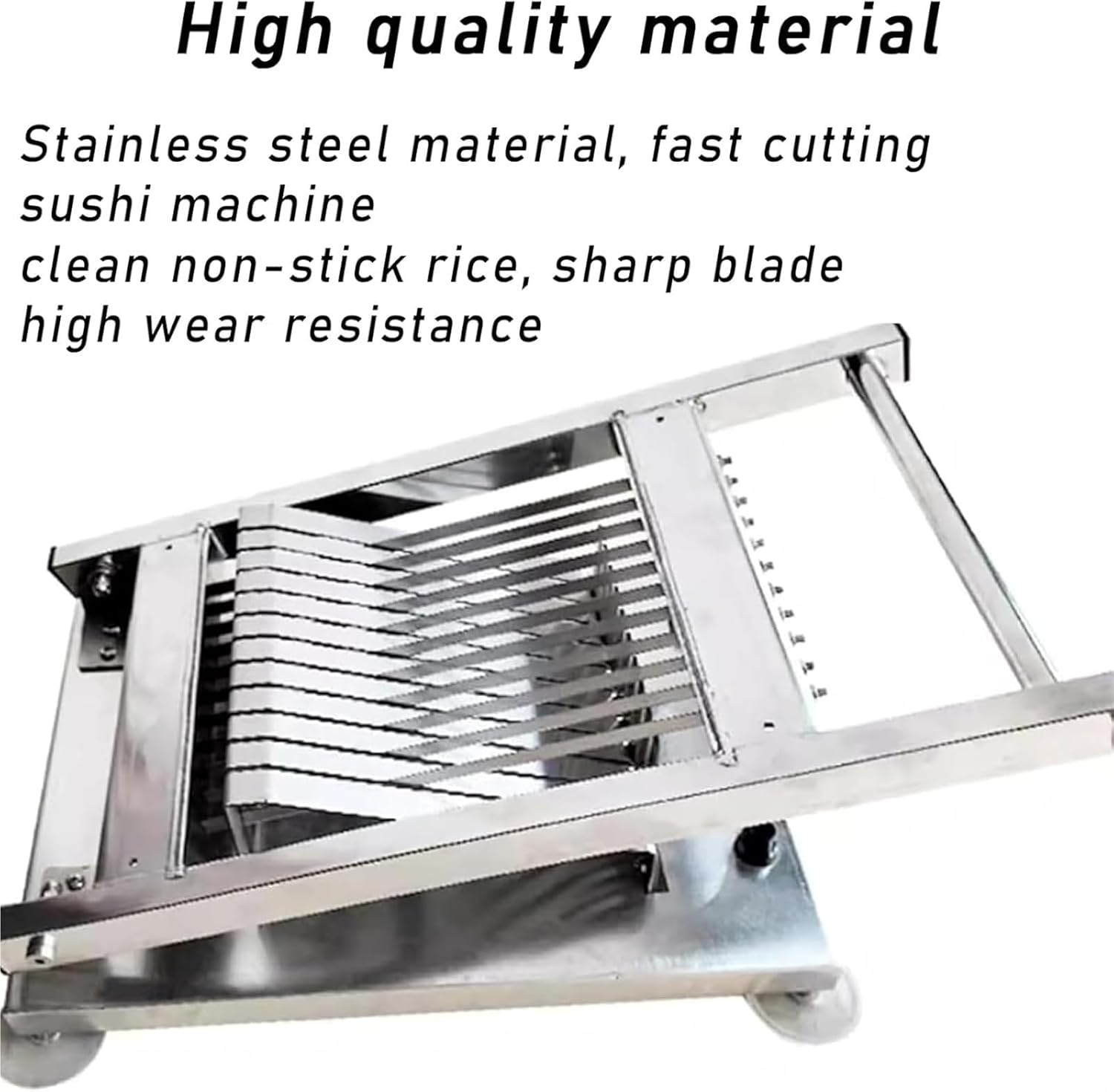 Sushi Roll Slicer, Stainless Steel Manual Rice Rolling Machine for Slicing Ham, Duck Blood & Tofu - Ideal for Japanese Restaurants and Lunch Meats