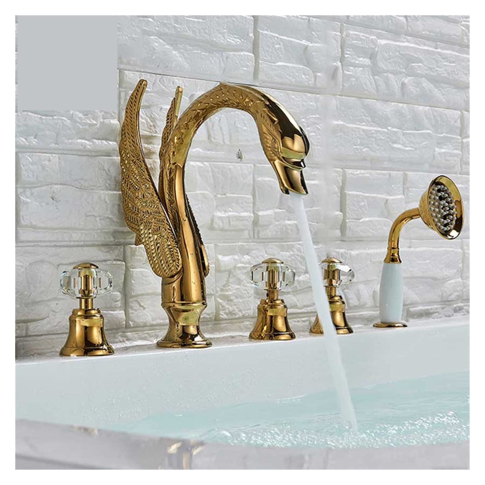 Amazon.co.jp: ゴールデンスワン真鍮盆地蛇口冷水ミキサー5穴クロム