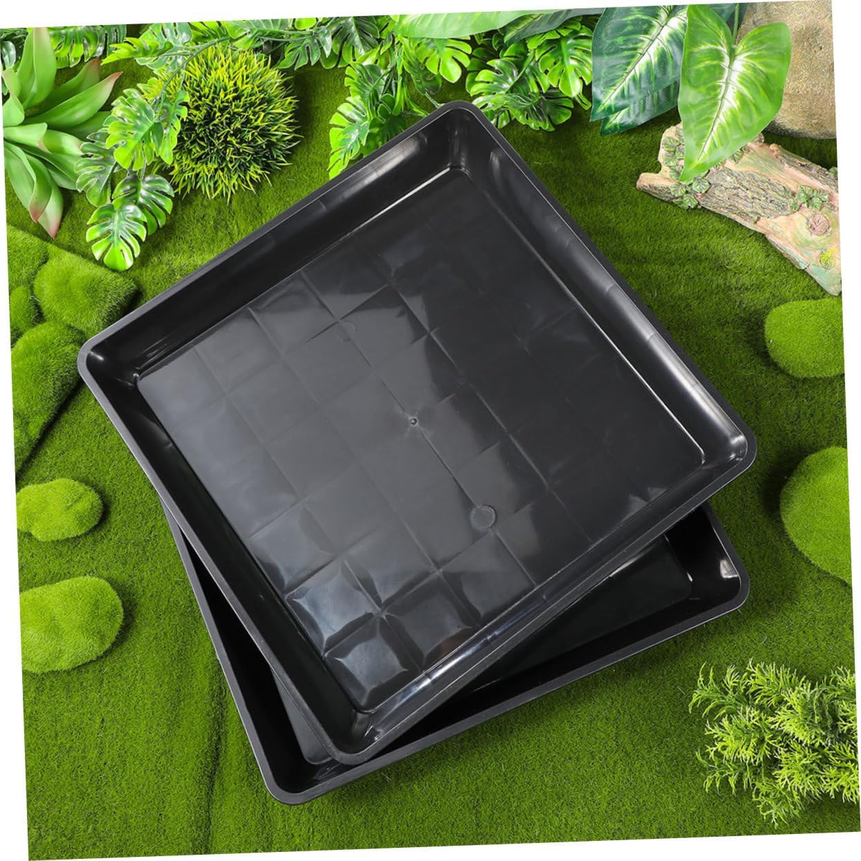 Toyvian 6pcs Square Plant Saucer Tray Heavy Duty Plastic Drip Trays for Indoor/Outdoor Use Water Catcher for Garden and Balcony Pots Multi-Color Options
