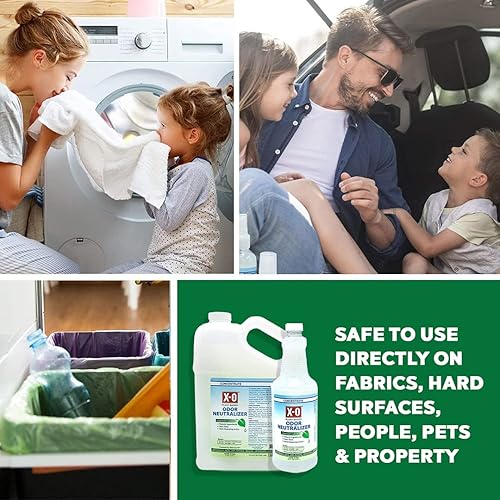 Vista 11 de X-O Neutralizador concentrado de olor 32 onzas, 1 galón, 5 galónes, desodorante ALL-NATURAL, neutralizador de olor. Concentrado., Transparente
