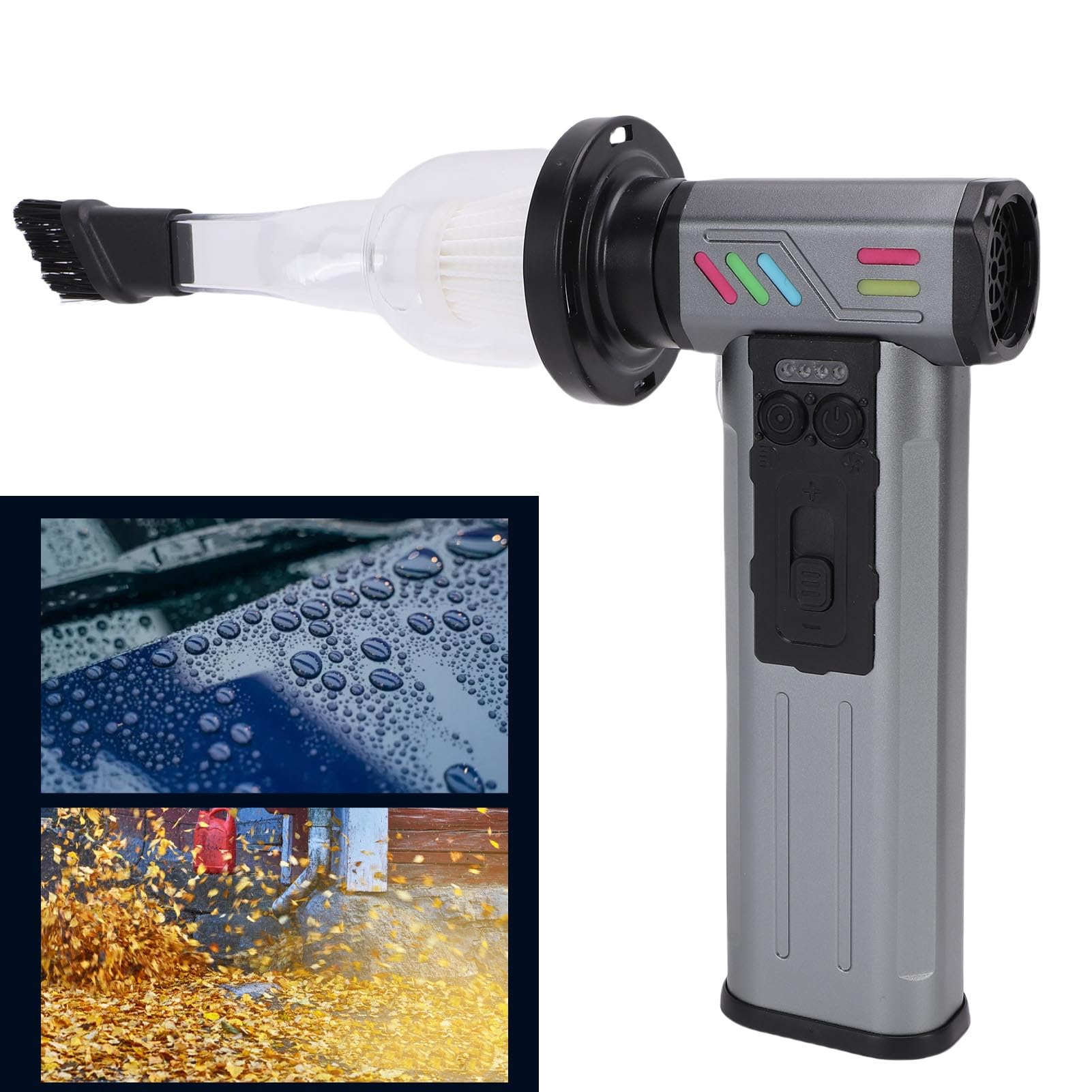 Domary Aspirapolvere Portatile con Soffiante Elettrico Senza Fili Ricaricabile per Tastiera Ed Elettronica Mini Grigio Scuro