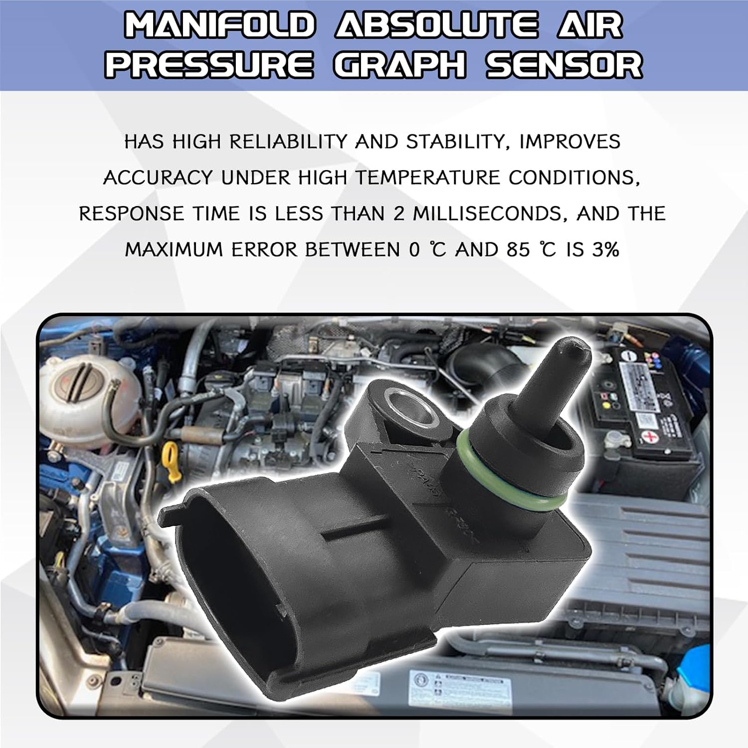 Manifold Absolute Pressure Sensor, 39300-2B000 Engine Intake Air Temperature Sensor, Automotive Replacement Map Sensors Compatible with Hyundai Elantra Azera Equus Genesis Tucson