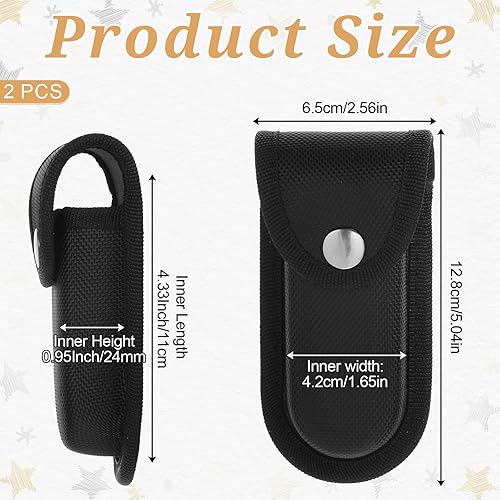 Miniatura 2 de Paquete de 2 fundas de nailon para cuchillos de bolsillo, funda plegable para cuchillos, funda multiherramienta de 4 pulgadas con cierre a presión y