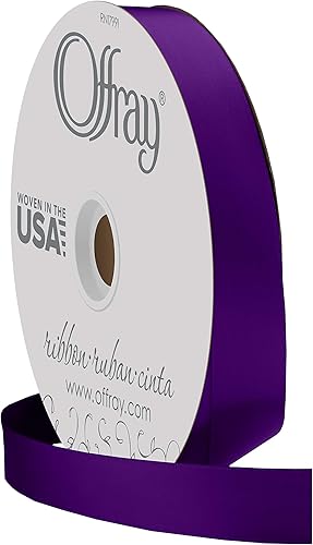 Miniatura 2 de Offray Cinta doble faz de satén, carrete de 78 pulgadas de ancho x 20 yardas, color blanco envejecido