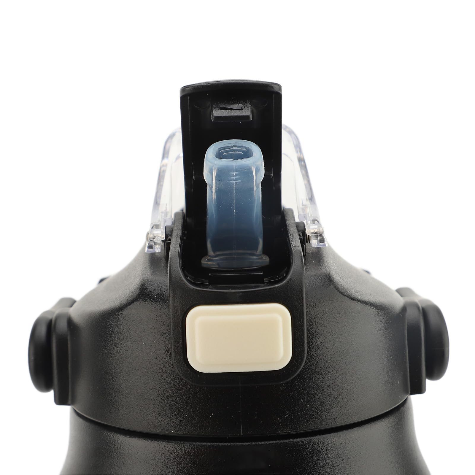 Bottiglia Termica Sottovuoto Termica Bottiglia d'acqua Isolata da 1500 Ml a Prova di Perdite con Cannuccia per i Viaggi (BLACK)
