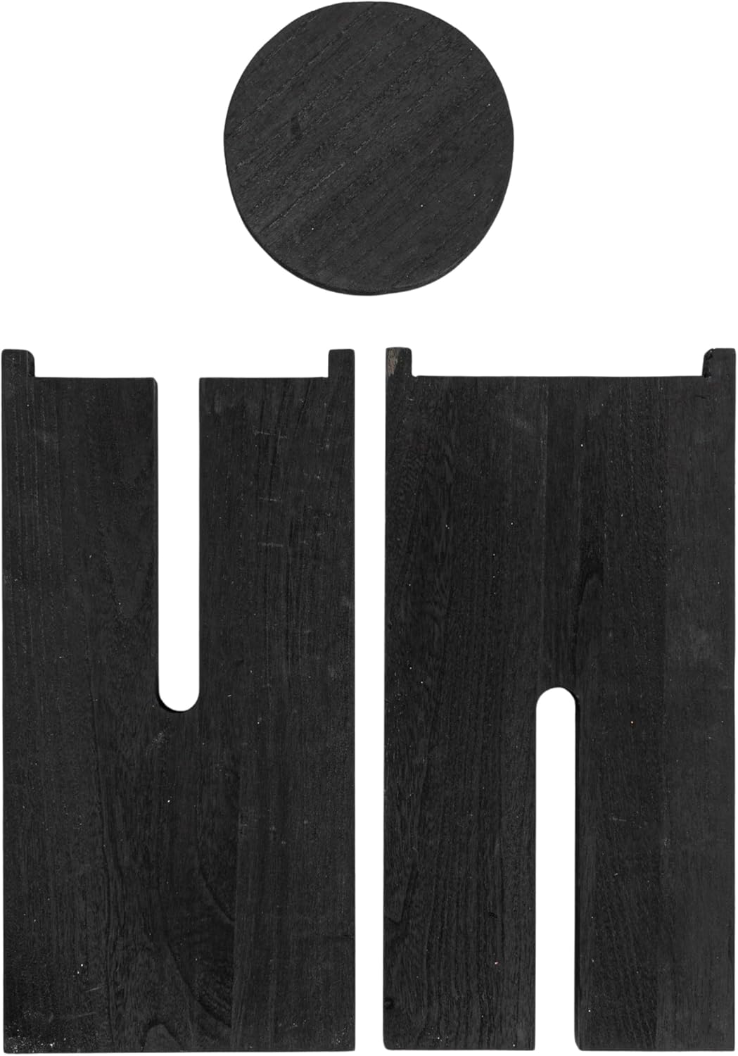 Creative Co-Op Paulownia Wood Round Accent Table, Black