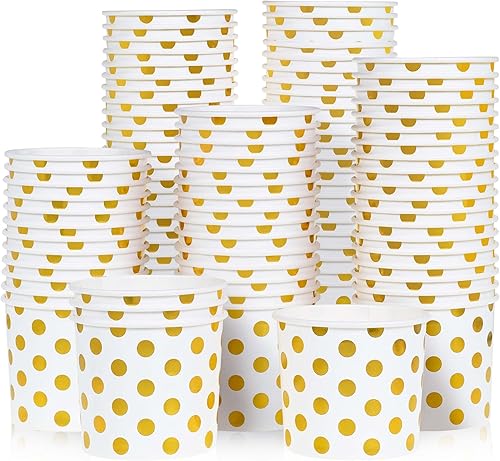 Miniatura 8 de MATICAN Vasos de papel para helado, 50 cuencos de postre desechables de 11 onzas para alimentos calientes o fríos, suministros de fiesta de 11