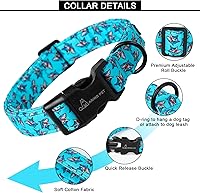 Vista 164 de Aring Pet Collar de algodón, ligero y ajustable, con hebilla de liberación rápida para perros pequeños, medianos y grandes, para cachorros, XS