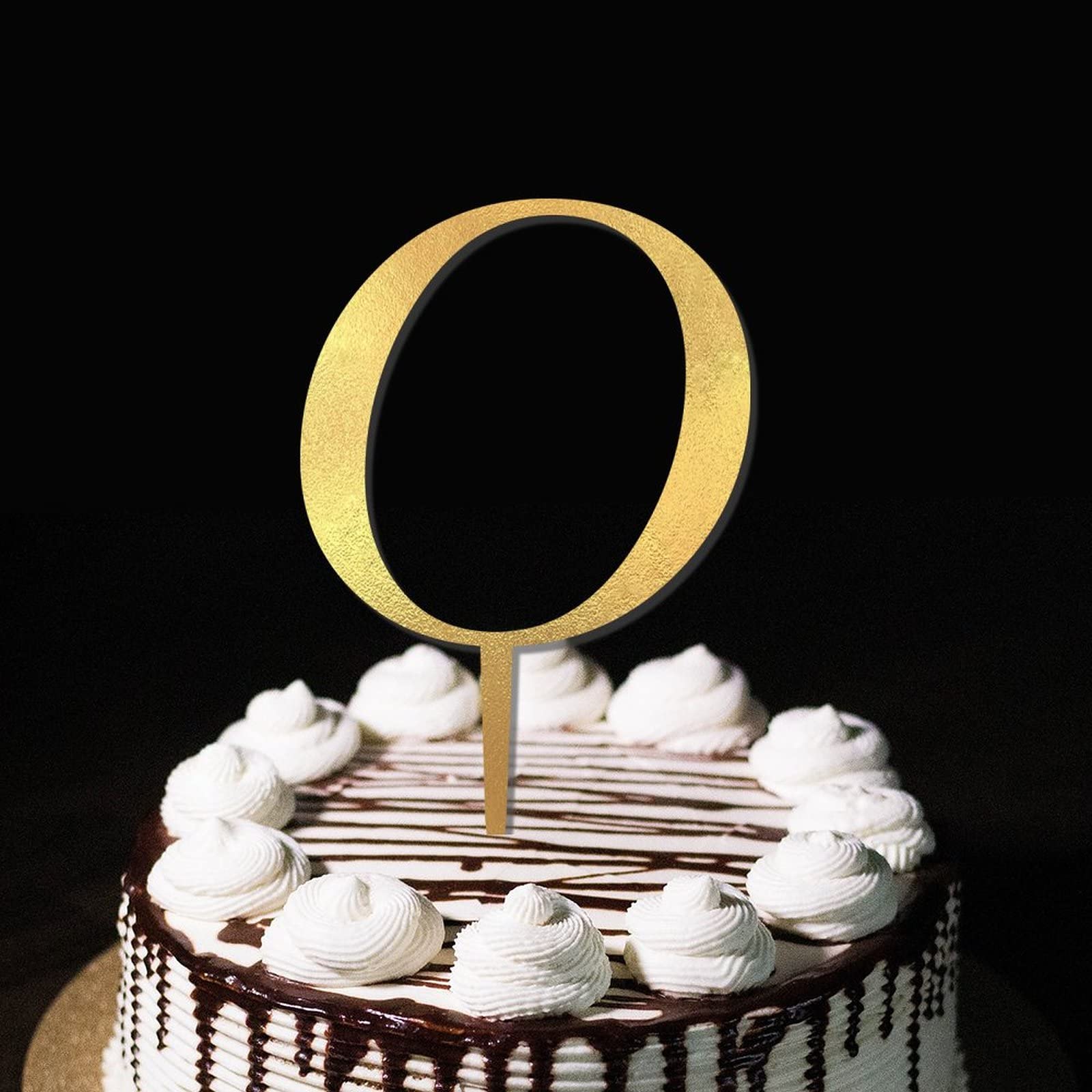 Monogram O Cake Topper Letter Glitter Gold Personalised Any Letters For Wedding Anniversary Cake Decorations Floral Wedding Gift For Men Women Initial A B C D E F G H I J L M N K O P R S T U V W X Y Z