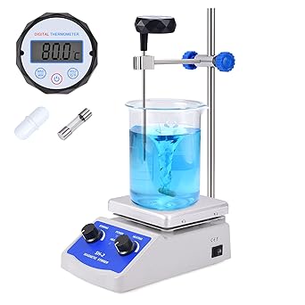 Slendor Magnetic Stirrer SH-2 Hot Plate Mixer Max 520F Lab Hotplate Stirrer 2000 RPM Stir Plate with Thermometer, Stir Bar and Support Stand