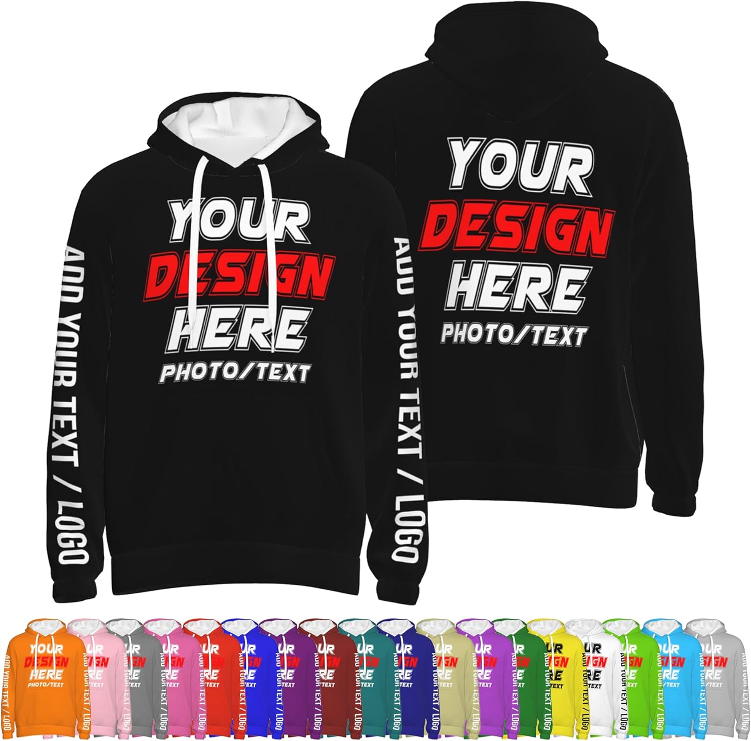 Custom Hoodies For Men Women, Add Your Text Picture Logo Name Photo, Design Your Own Personalized Sweatshirts