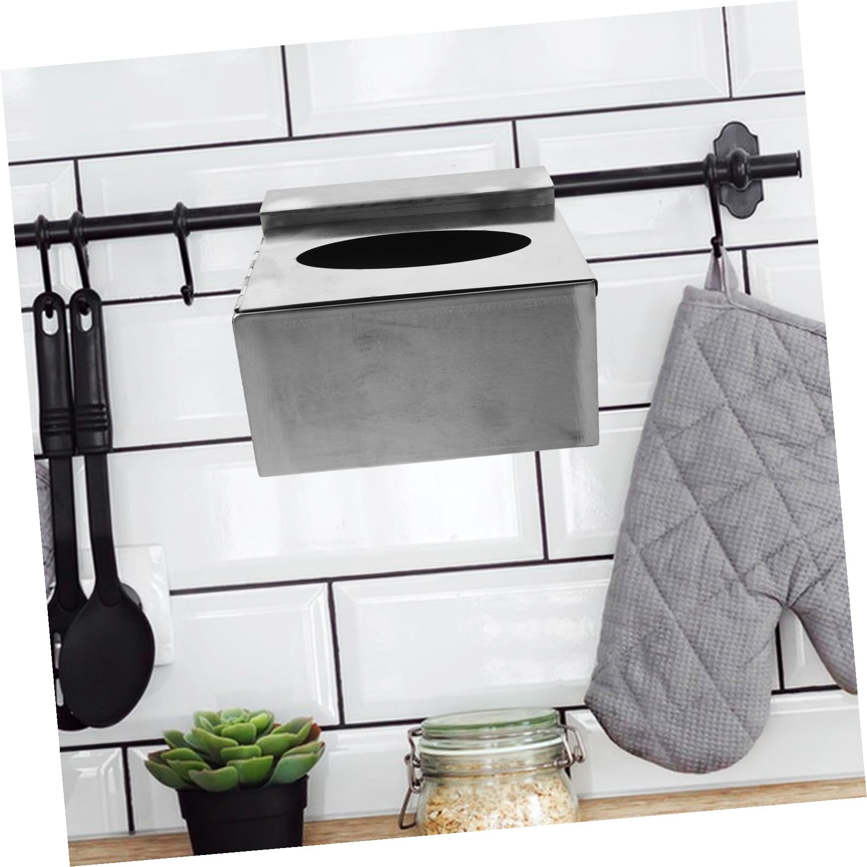 VICASKY Dispenser da Parete per Guanti USA e Getta in Acciaio Inossidabile Organizer Compatto per Cucina Laboratorio Ospedali e Ristoranti Supporto Resistente e Compatto per Box Guanti