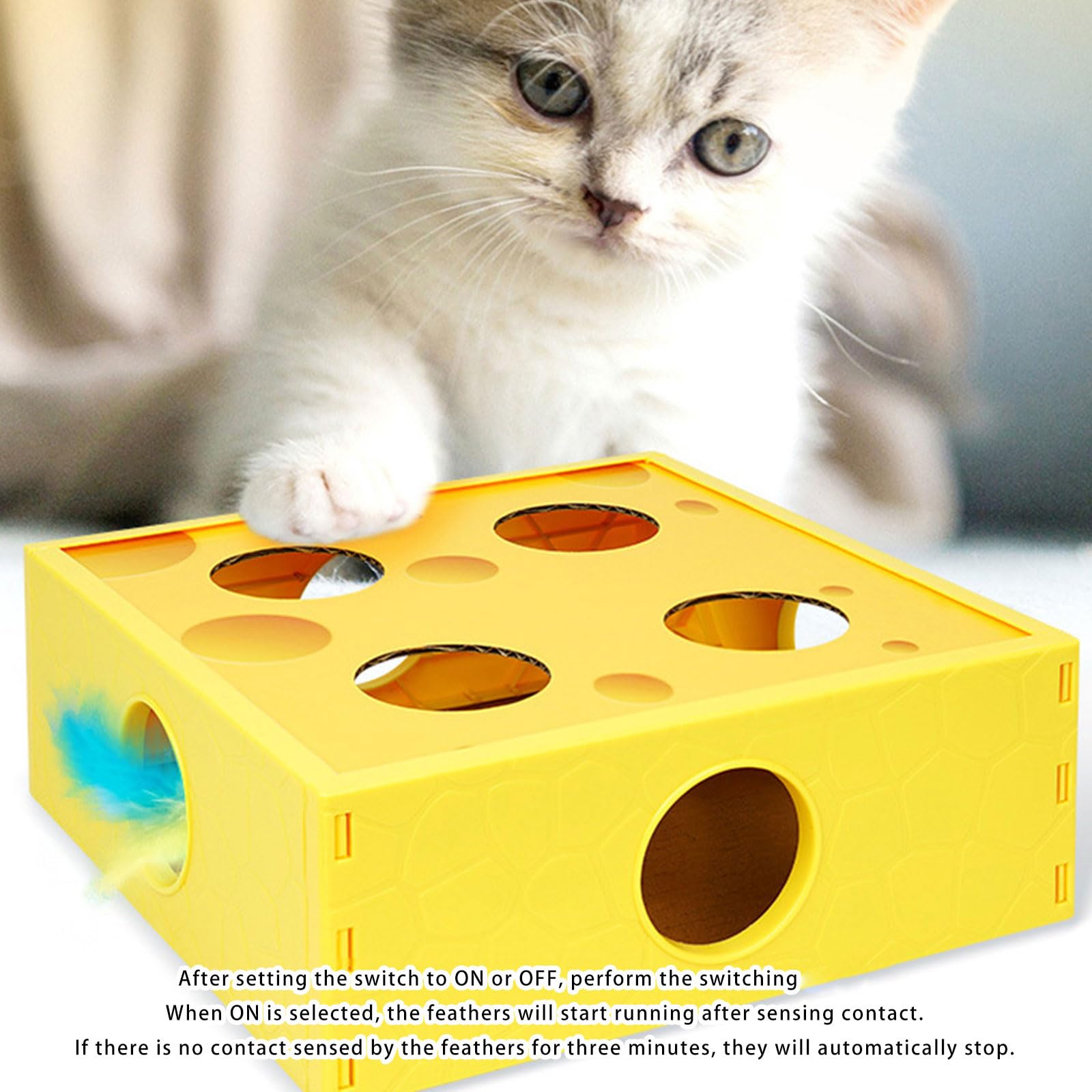 ordinarYone Jouet intelligent rotatif automatique résistant à la mastication pour chat jouet interactif pour jouer en intérieur et mentale