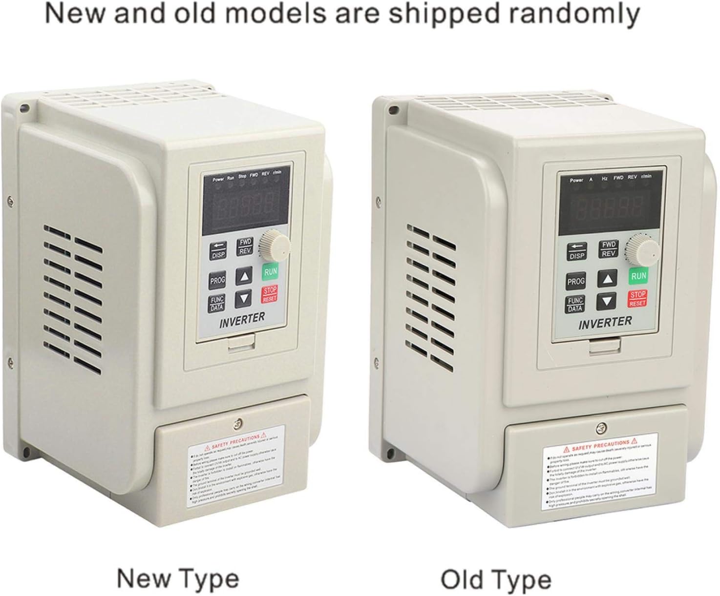 Comparison of new and old models of the AT1-2200X VFD.