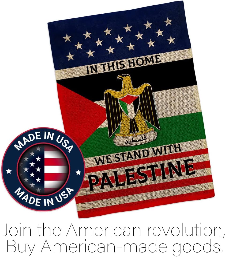 We Stand with Palestine Burlap Garden Flag-Support Cause Pray for Home Country International World House Decoration Banner Small Yard Gift Double-Sided, Made in USA