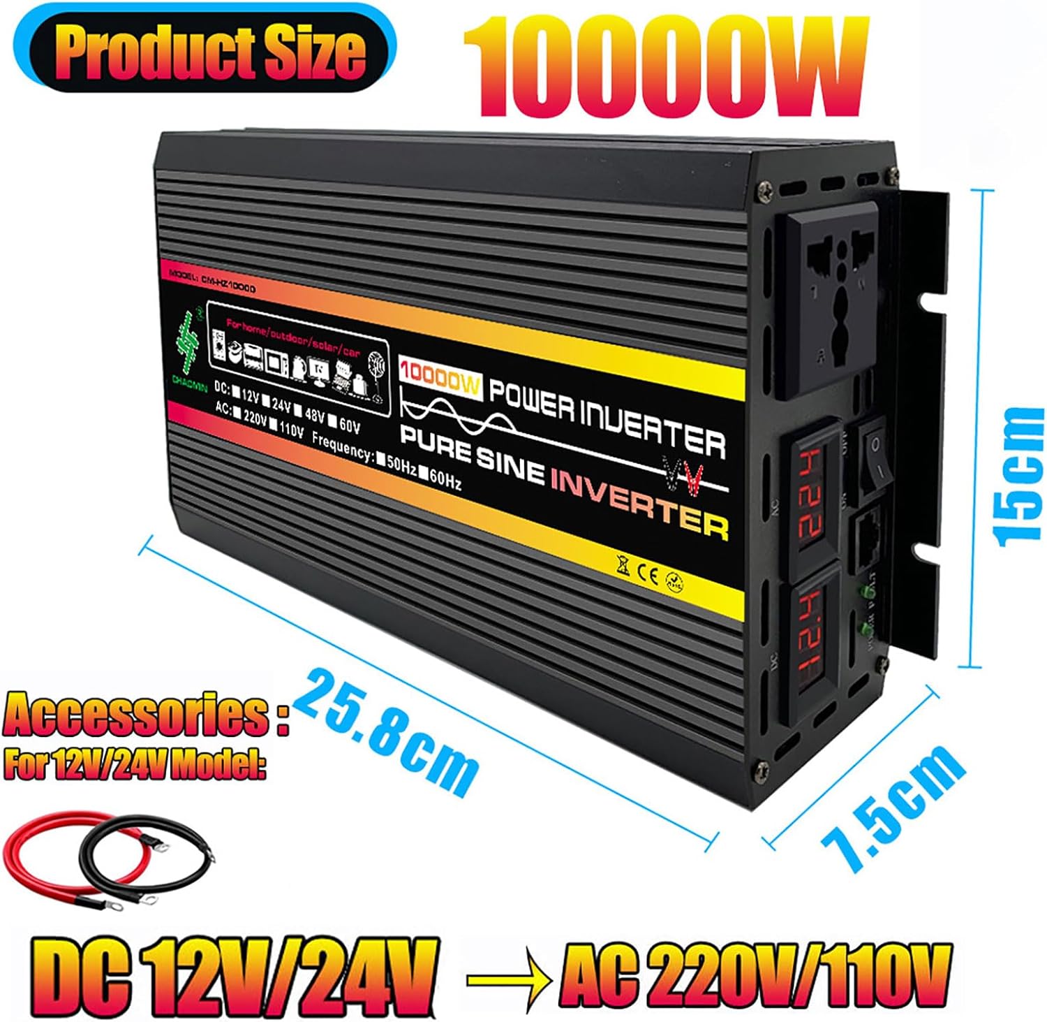 10000W Off-Grid Solar Panel Kit with 18W Waterproof Solar Panel & 30A LCD Charge Controller for Home, RV, and Marine Use