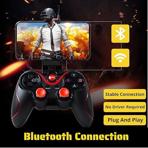 Vista 3 de Yoidesu X3 Gaming Controller for Android for IOS Mobile Phone TV Computer CP VR, Dual Vibration Wired BT Game Remote Gamepad Joystick with Built in