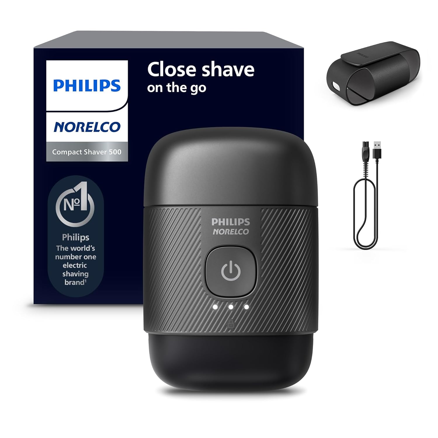 Philips Norelco Shaver 500 Series - Compact Electric Shaver, Lift & Cut System, SteelPrecision Blades, 3D Floating Heads, Wet & Dry Shave, Travel Case, Travel Lock, Magnetic Cap, Model S591/94