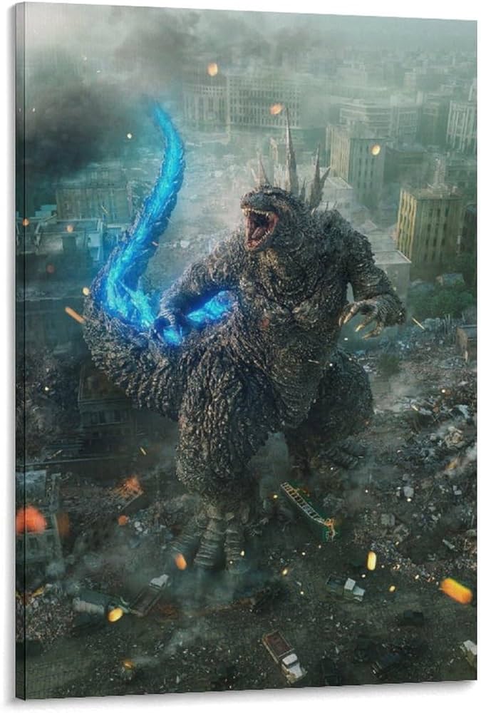 Amazon.co.jp: ゴジラ-1.0映画ポスター壁飾り プリント キャンバス