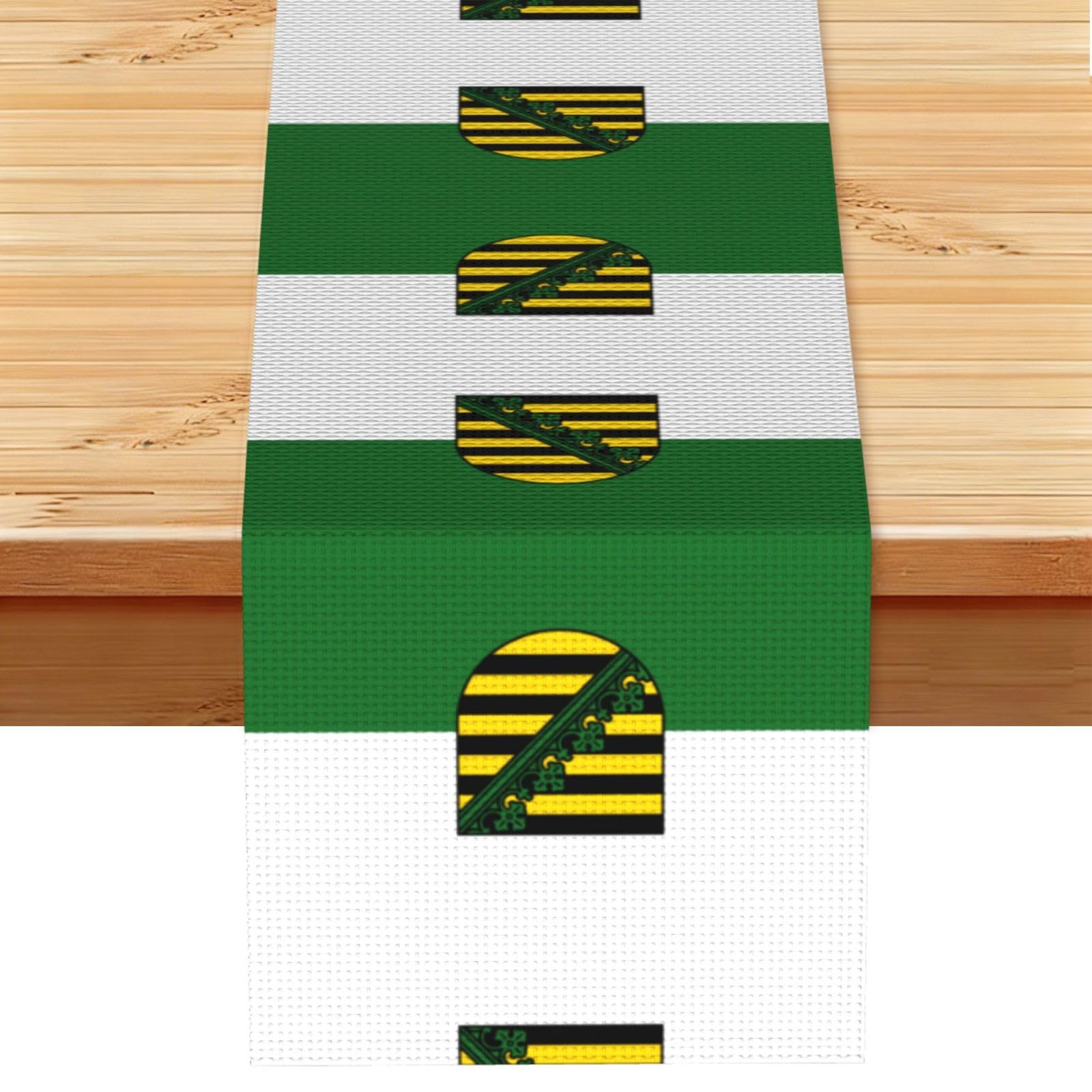 Hgiuydrd Saxony Flag Print Table Runner World Cup-Themed Dining Table Decor For Coffee Dining Table And More