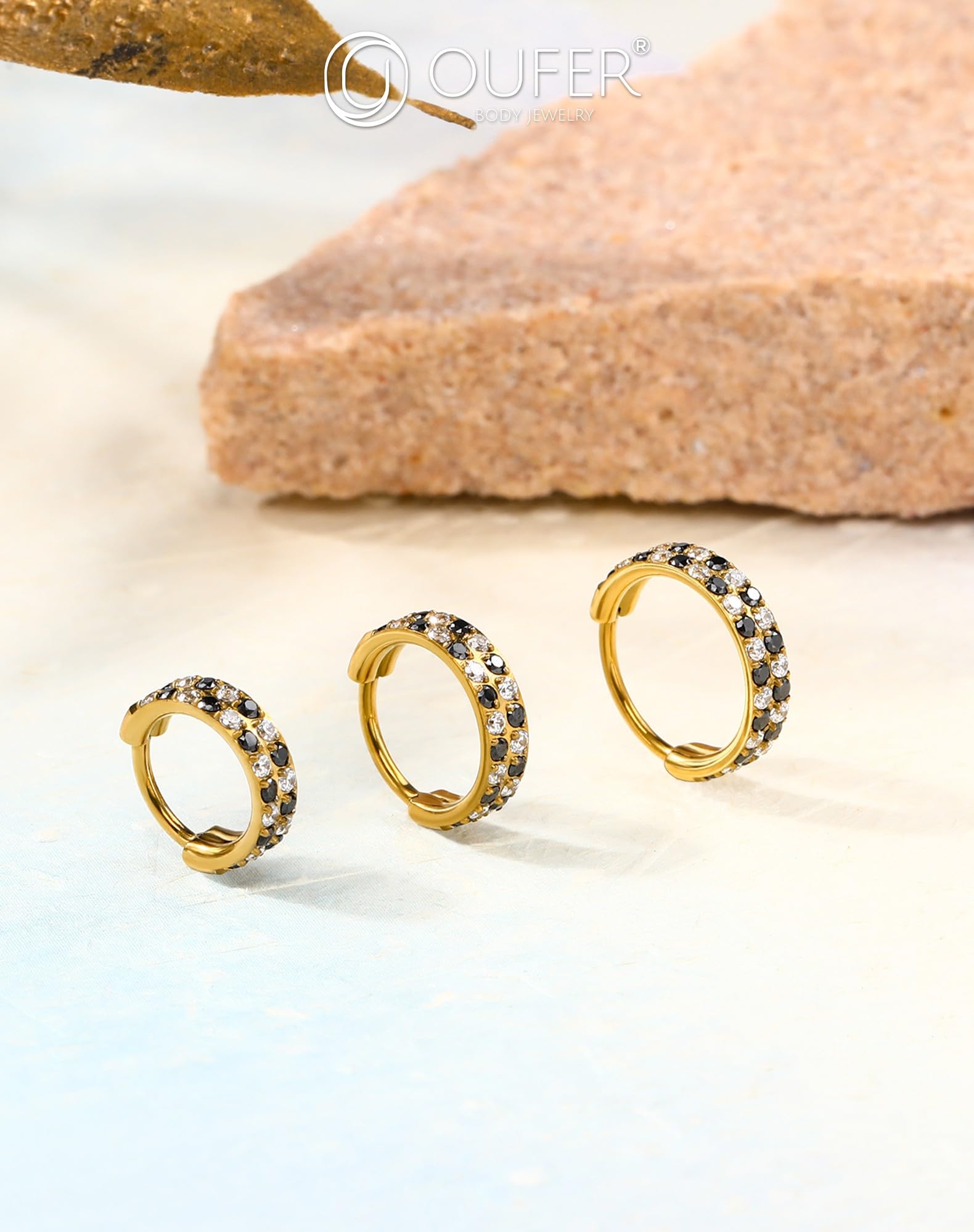 OUFER Body Piercing Nose Ring Hoops 20G Nostril Piercing Rings Jewellery 316L Stainless Steel Helix Lip Labret Septum Tragus Daith Rook Earrings Hinged Segment Clicker Cartilage Earring Hoop