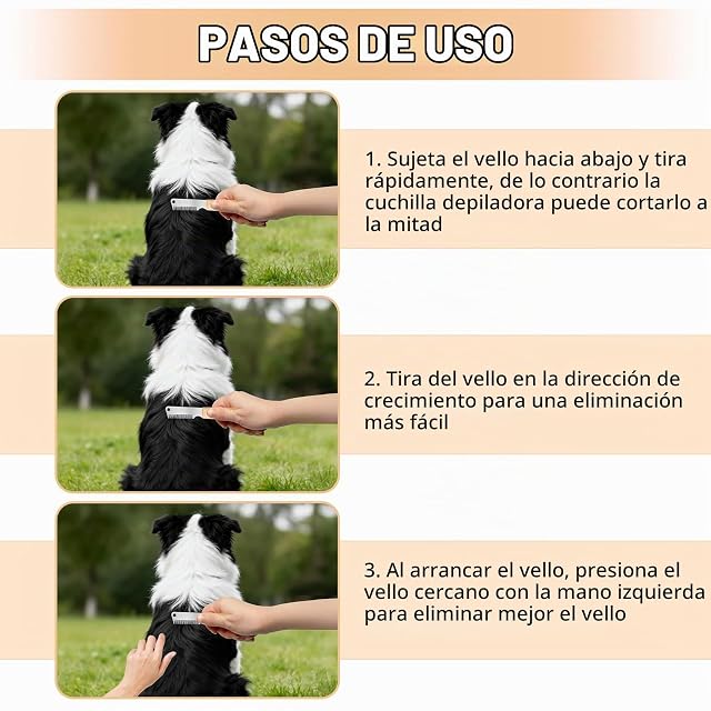 Foto 4 de 6 de 2PCS Cuchillo de Perro Pelando, 17cm, Cuchillo para Cuidado de la Estructura
