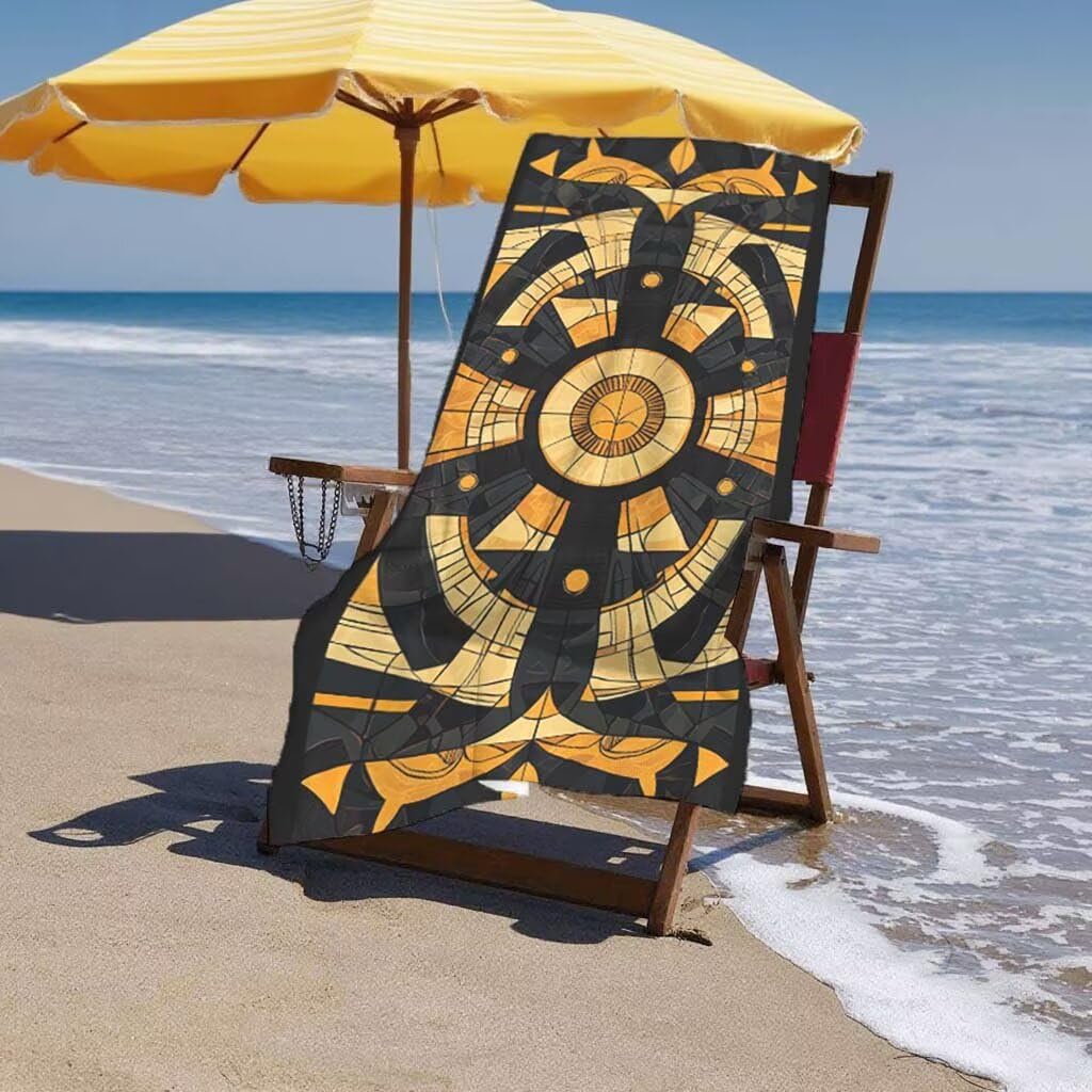 Telo Mare XXL 220x100cm/35x70cm, 2 Set Telo Mare Microfibra Moderno Asciugamano Palestra Uomo, Antisabbia, Leggero, Asciugatura Rapida, Teli da Spiaggia Grandi Accessori per Camping Natation Yoga I-55