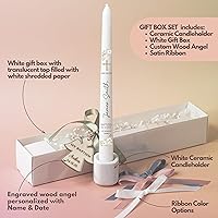 Vista 5 de Vela de bautismo personalizada, concha bautismal, ángel de madera grabada, juego de caja de regalo, celebración religiosa, bautizo, confirmación