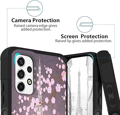 Miniatura 5 de TJS Funda compatible con Samsung Galaxy A23 5G 4G, con protector de pantalla de vidrio templado de doble capa híbrida (compatible con montaje