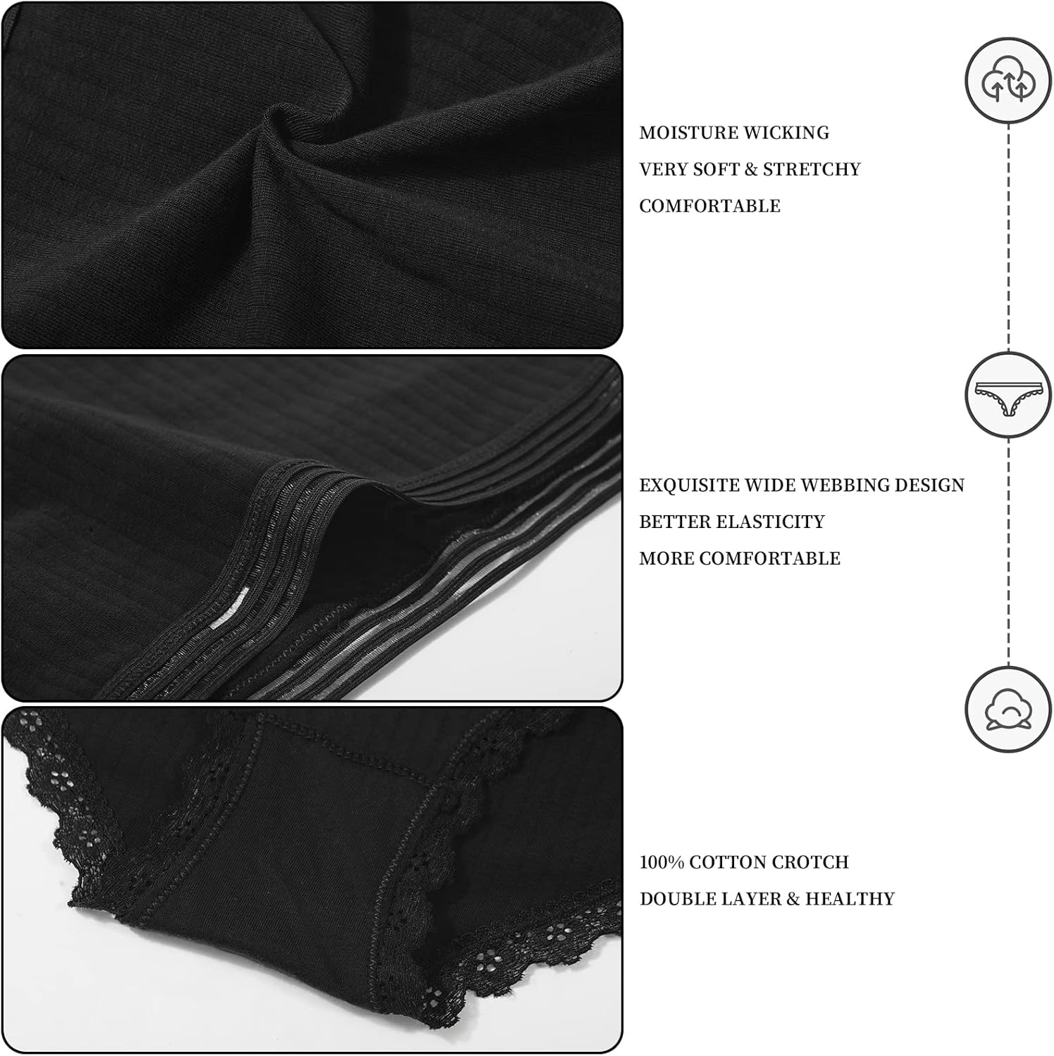 LEVAO Cotton Underwear Women's Bikini Panties Breathable Hipster Stretch Full Briefs Multipacks S-XL - Image 6