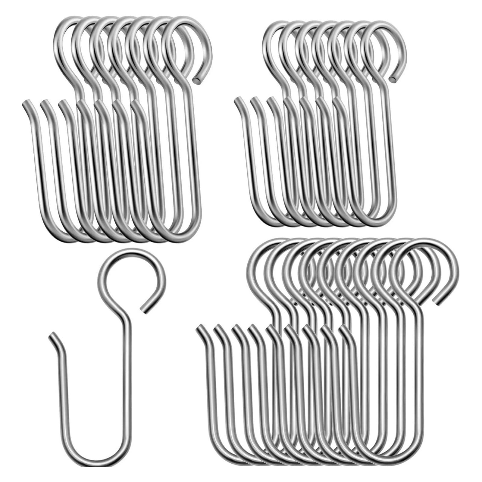 Curtain Hooks 100Pcs Silver Metal Curtain Track Hooks S Shaped Drape Wire For Ceiling