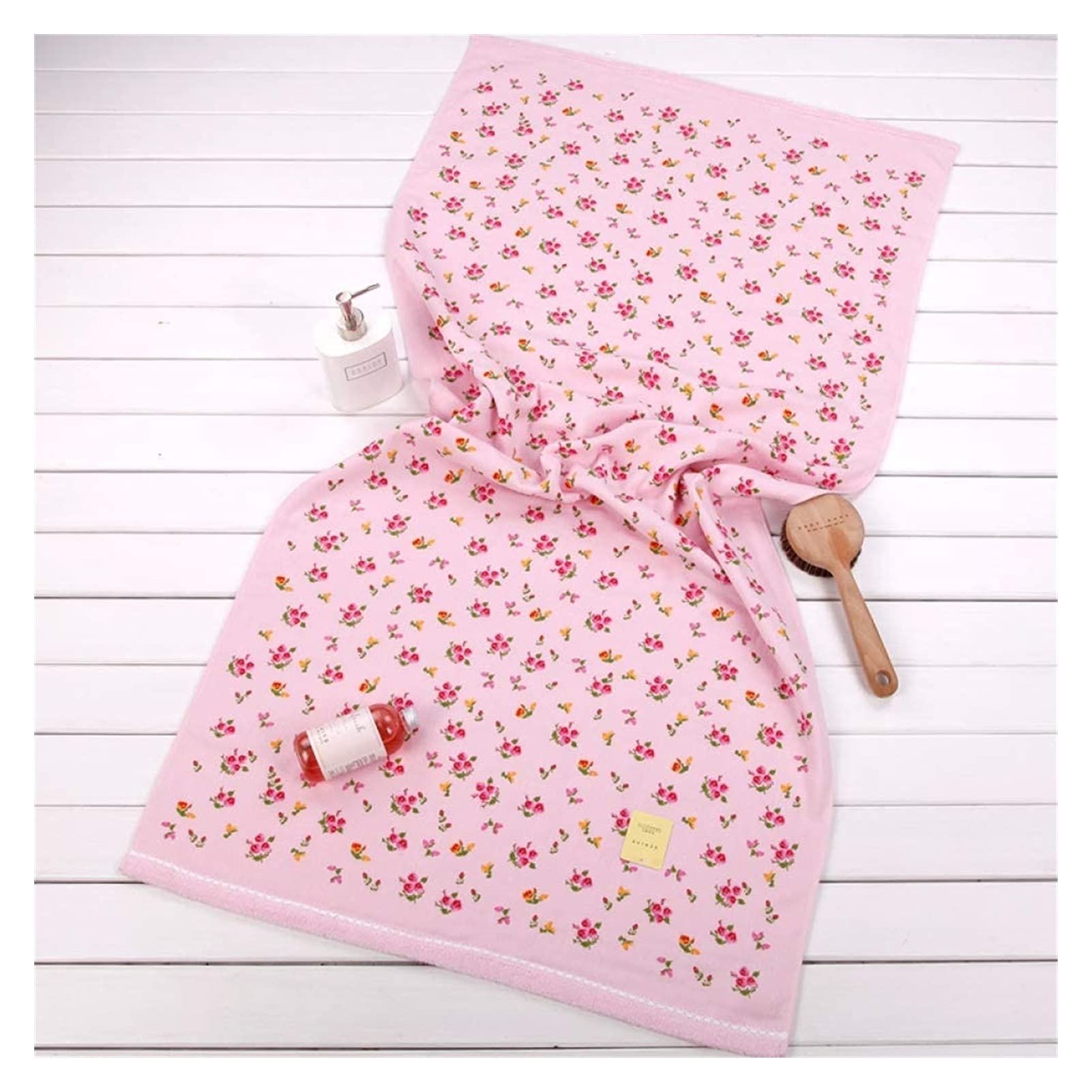 Handtuch Badetuch Gaze Baumwolle Kinderbadeblatt Hübsche Blumenbadtücher for Babys-super weich und saugfähig,55 x 28 Zoll Badehandtücher (Color : Pink)