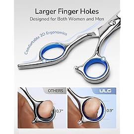 ULG Hair Cutting Scissors Thinning Shears Kit Professional Hairdressing Texturizing Salon Razor Edge Scissor Barber Kit1 Pro 6.5 inch Silver