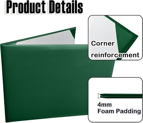 Miniatura 4 de Happy Secret Cubierta para diploma de 8.5 x 11 pulgadas, soporte para certificado de graduación, cubiertas de certificado de cuero liso (verde