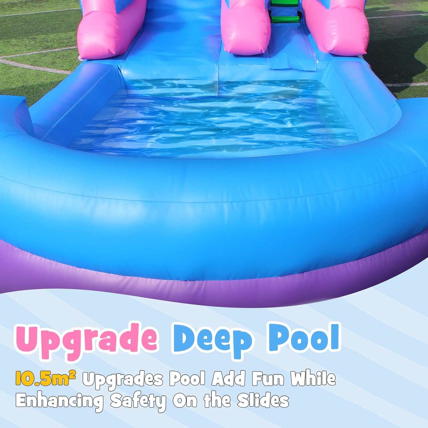 26.2FT Commercial Inflatable Water Silde for Kids & Adults, Heavy Duty 100% PVC Waterslides with Big Water Pool, Blower for for Backyard, Outdoor Slide Park, and Pool Party, Purple