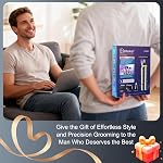Hateker Électrique Hommes dos rasoir corps trimeur cheveux Groomer 4 en 1 Kit avec Arme auxiliaire extensible Étanche Facial,Chin,Arm,Back,Trimeur de cheveux pubiques Ensemble de grooming