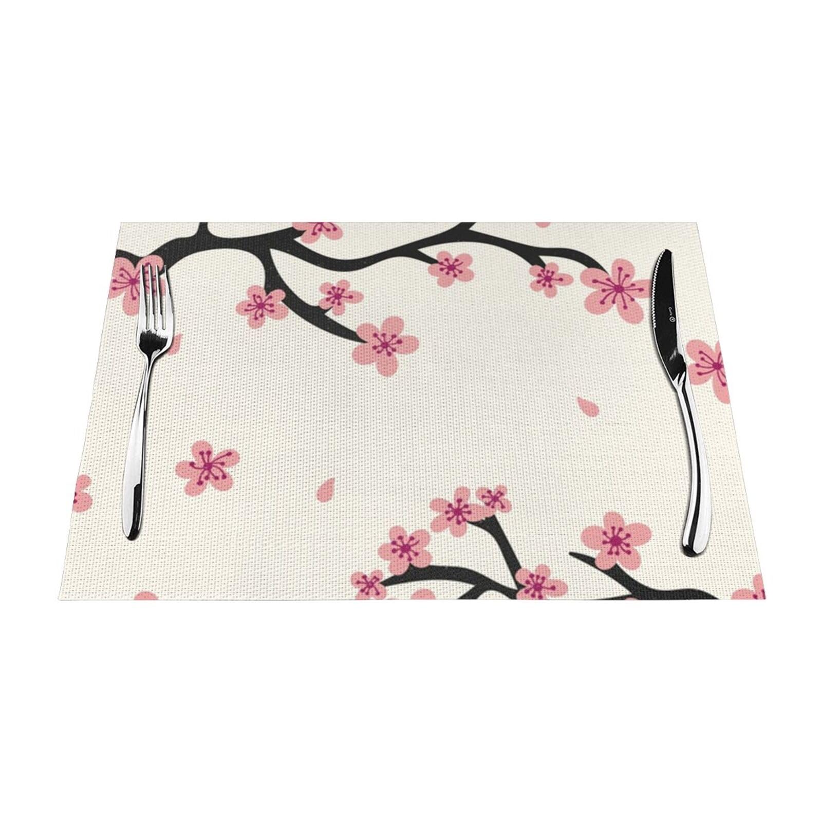 Sets de table en fleur de prunier durable en PVC napperons chics pour salle à manger