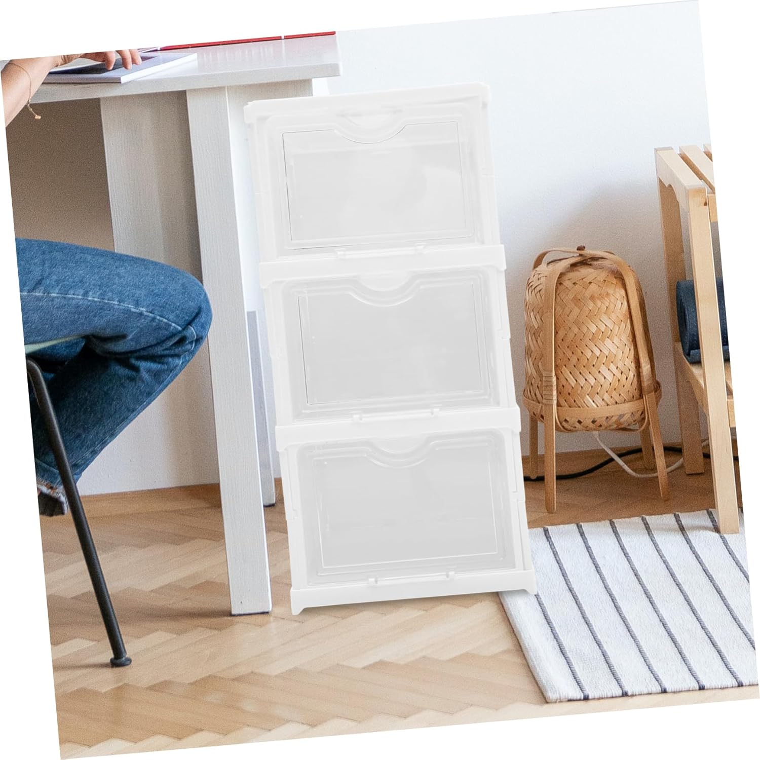 PRETYZOOM Shoe Storage Boxes Lids Boys and Girls Shoe Organizer Sneaker Boxes for Home