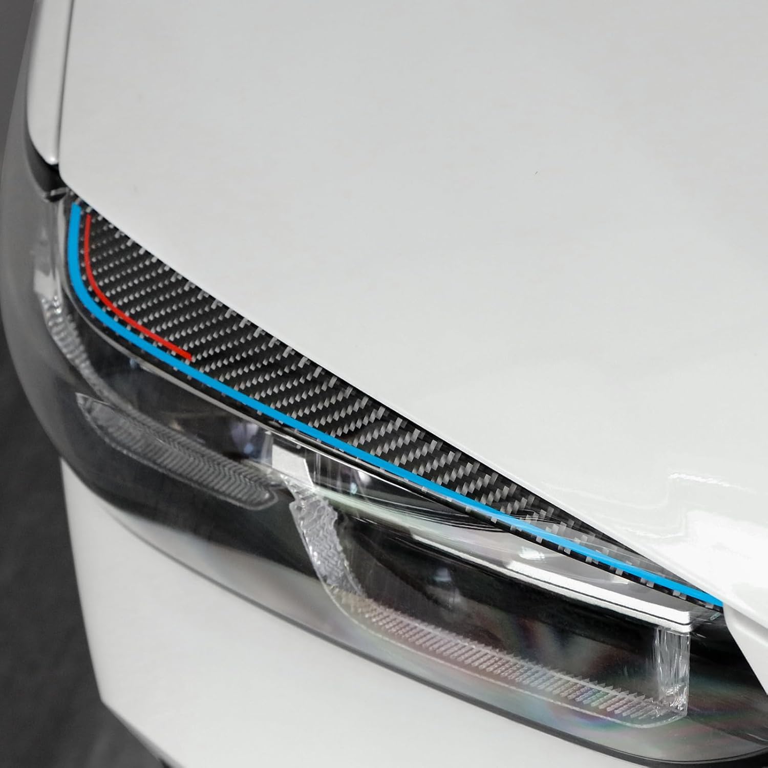 BETTERHUMZ Car Headlight Eyebrow Cover Compatible with BMW X3 X4 G01 G02 G08 2021 2022 2023 2024 Carbon Fiber Decoration Sticker Exterior Accessories (BLK MP)