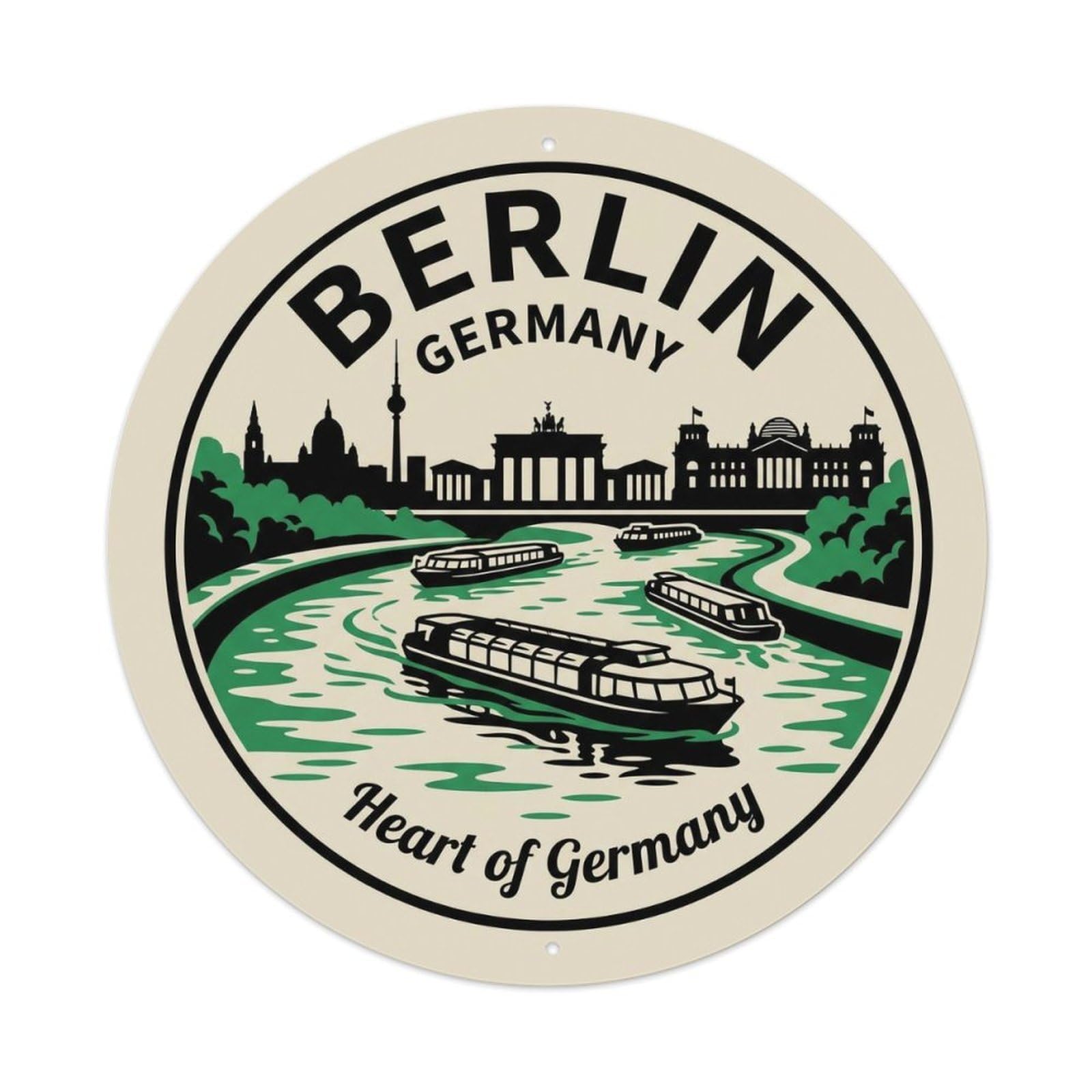 Vintage Travel Berlin Germany Exploration Metal Tin Sign