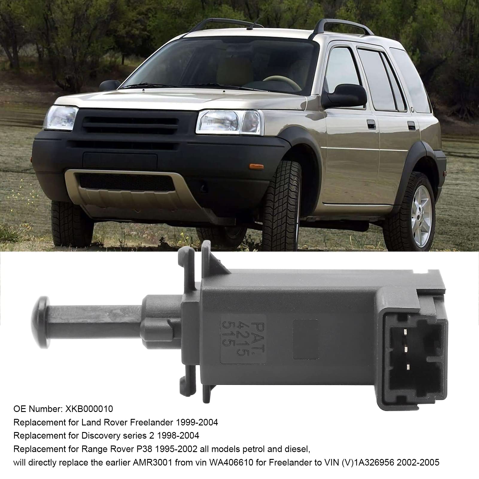 Interruttore Luce Freno, Compatibile con Freelander 1999-2004 Discovery Series 2 1998-2004 P38 1995-2002, Interruttore a Pedale Luce Freno
