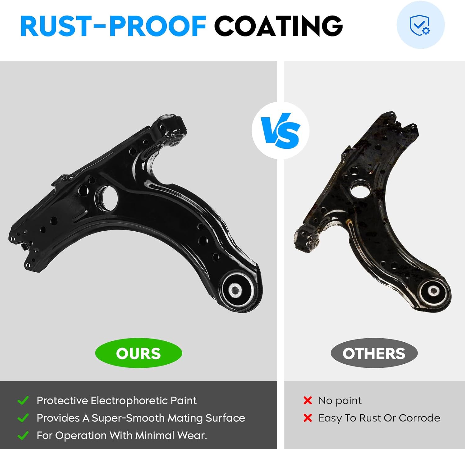 Front Lower Control Arms + Ball Joints Assembly for Volkswagen Beetle 98-10, for Golf 99-06, for Jetta 99-05, Suspension Kit K640176 K90355 K90357-4pc Set