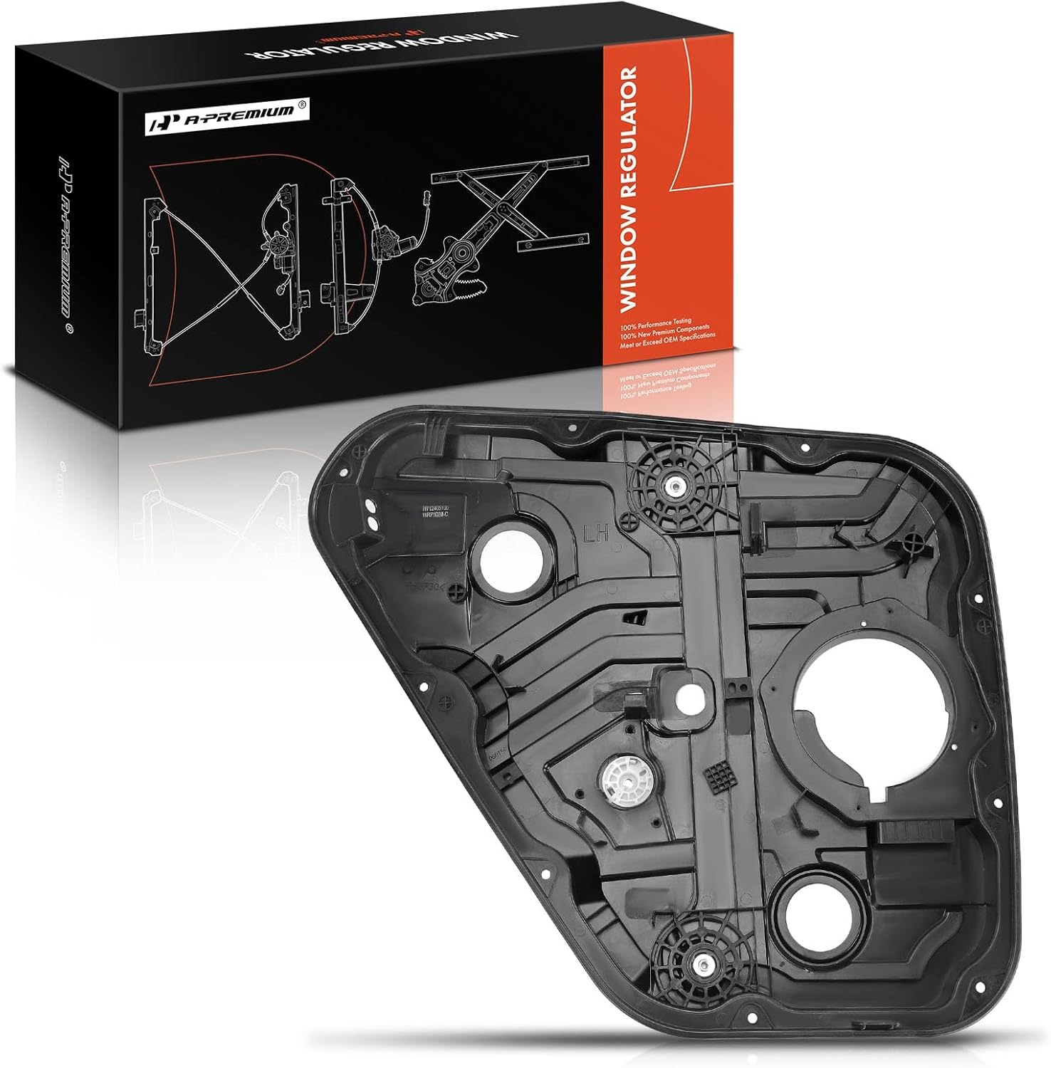 A-Premium Rear Driver Side Electric Power Window Regulator Without Motor Compatible with Hyundai Tucson 2016-2022, with Panel