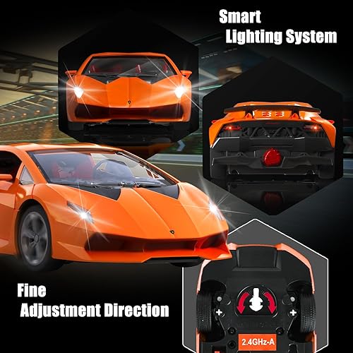 Miniatura 5 de Guokai Auto a control remoto, escala 124, auto de juguete deportivo de carreras a control remoto, compatible con Lamborghini Sesto Elemento modelo